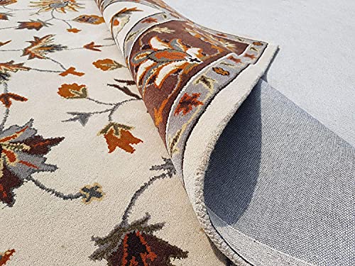Image of Mordern Design Handmade Tufted Carpet Pure Woollen Export Quality Carpet for Living Room, Bedroom Hall [ Size 14 x 14 Square, Color Multi R5 ]