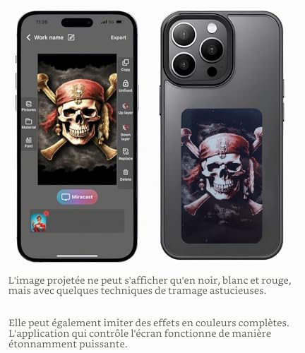 Coque e-Ink personnalisable noire iPhone 14 Pro Max pour changer de style - 4