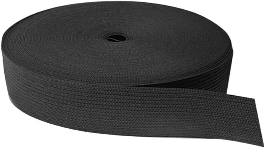 Meters Flat Elastic Band Durable Stretchy Sewing Accessory for Clothing Diy Projects and Crafts Black Wide Comfortable and Breathable