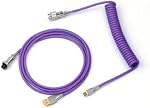 EPOMAKER Mix 1.8m Type-C enroulé à USB A TPU Clavier mécanique Space Câble avec connecteur détachable Aviator pour clavier de jeu et téléphone cellulaire (noir)