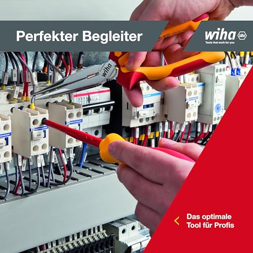 Wiha Zangen Set für Elektriker (26852) 3-tlg. I Universal Kombizange 180mm + Flachrundzange 200mm + Seitenschneider 160mm I Zangenset Elektro VDE