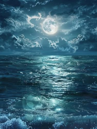 Pintura por números adultos de atardecer en el océano kit acrílico 100x130cm sin marco W0-737