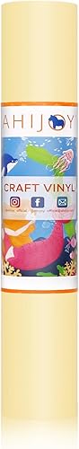 Miniatura 2 de AHIJOY Rollo de vinilo adhesivo mate beige de 12 pulgadas x 12 pies, vinilo permanente crema para Cricut Silhouette Cameo y otros cortadores de