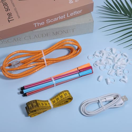 Thinp 200 Pcs Small Thick Rubber Bands, 0.8in/20mm Silicone Cable Ties Elastic & Reusable Flat Rubber Bands Non-Slip Silicone Rubberbands Strong Rubberbands for Wire Cord Cable Organization(White)