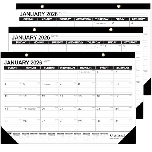 GuassLee 3 Pack Desk Calendar 2026-2027 - 18 Months Academic