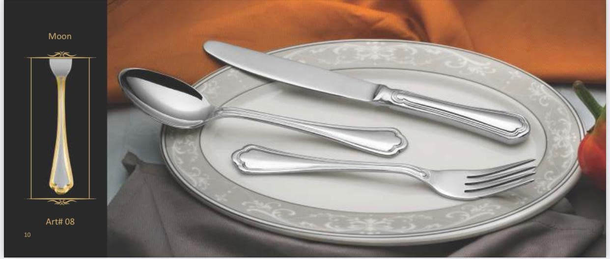 KKS Stainless Steel 24 Piece Cutlery Set for 6 People, Mirror-Polished, Dishwasher-Safe Cutlery Set Includes a Dinner Knife, Fork, Spoon, and Teaspoon. (Style -3)