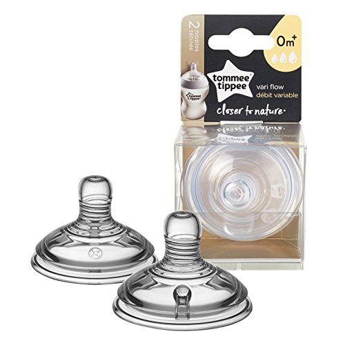 Tommee Tippee Closer to Nature Baby Bottle Nipple Replacement - Variable Flow, 0+ Months (2 Count)