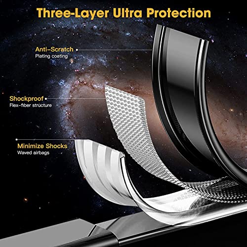 Image of VONZEE Electroplating Transparent Clear Logo Back Cover TPU Compatible with iPhone 13 Pro Max Case, Compatible with Magsafe, Full Body & Individual Camera Protection for Each Lens (Black)