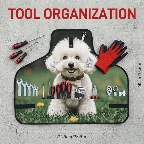 Delantal de trabajo con diseño de perro Bichon Frise miniatura 2