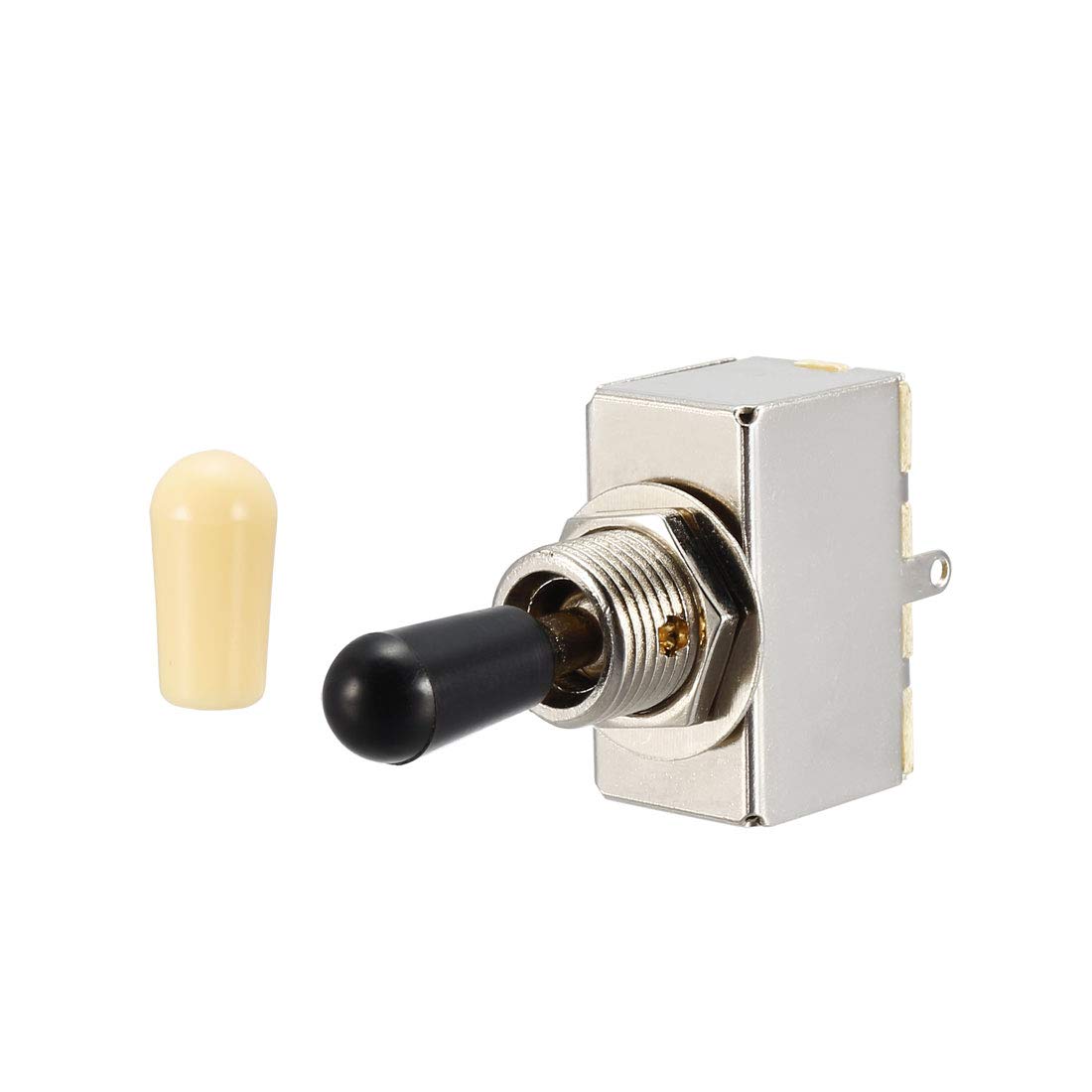 Lot De 2 Interrupteurs à Bascule 3 Voies Métal Noir – Compatible Guitare Style Les Paul – Sélecteur Pickup Électrique Avec Embout Métallique
