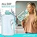 Life Bottle 1 Gallon Water Bottle with Straw Lid and Chug Lid, Leakproof Water Jug. Big Water Bottle with Time Marker, No Quotes. 128 oz with Handle and Straw, BPA Free