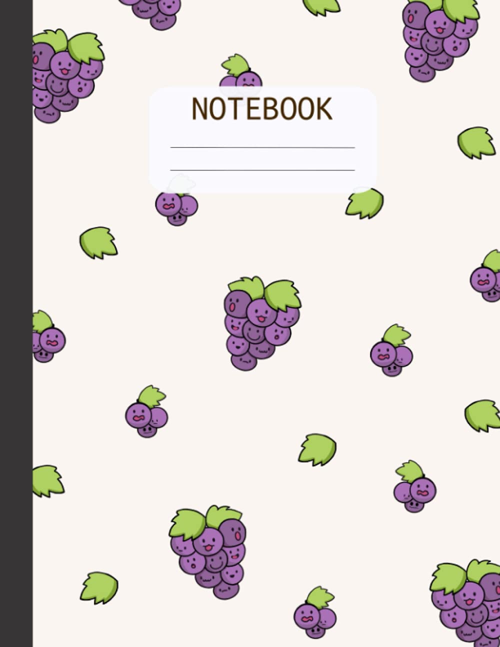 Notebook: Cute Grape Composition Notebook | Narrow Ruled Paper Lined Notebook Journal | 120 pages 8.5x11 | gift for woman and girls