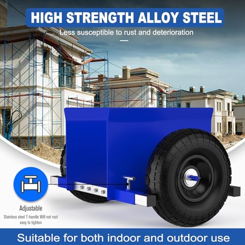 Heavy Duty Panel Dolly 453 kg, opony z pełnej gumy do płyt kartonowo-gipsowych, sklejki, ruchomy wózek z regulowanymi płytami bocznymi, koła antywibracyjne na plac budowy i warsztaty