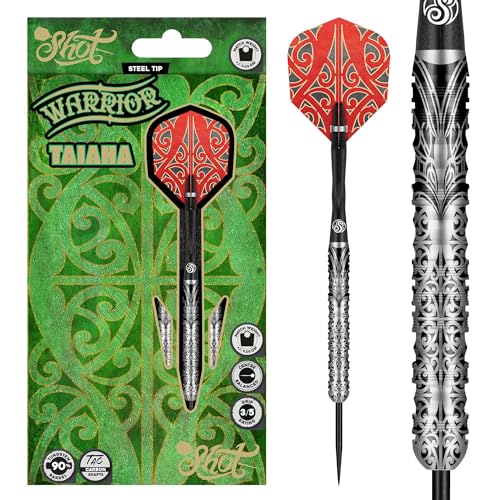 Fléchettes Warrior Taiaha pointe acier 90% tungstène 21g pour jeu sur cible