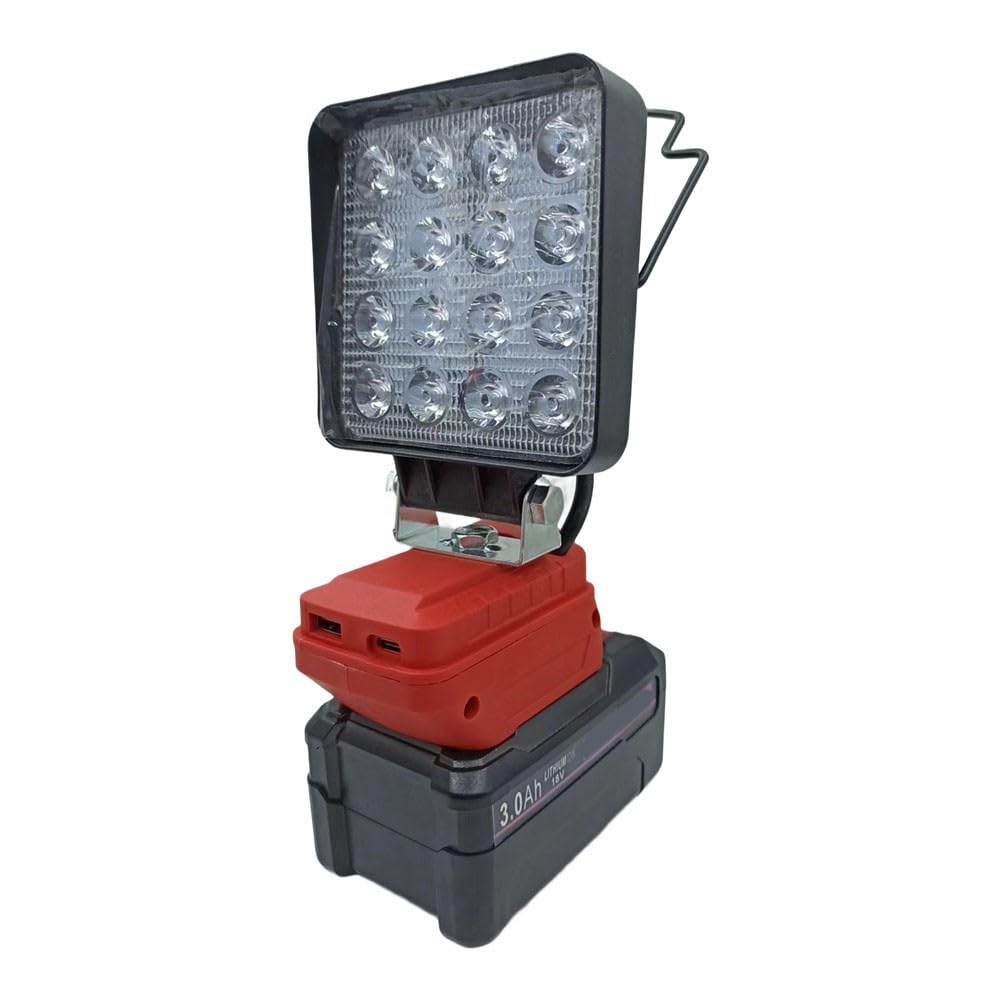 Akumulatorowa lampa robocza LED do użytku na zewnątrz, idealna na kemping, pasuje do akumulatorów 4511396 i 4511437