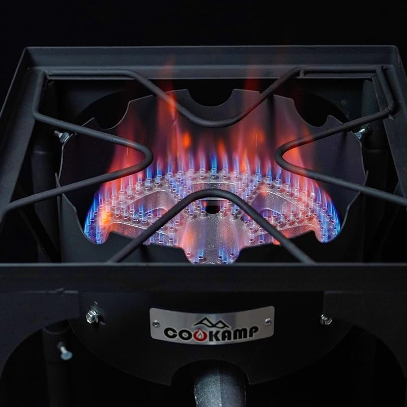 Miniatura 5 de Quemador de propano de alta presión Banjo Quemador de wok simple 200,000BTU con altura ajustable. Regulador ajustable de 0-20 PSI y manguera