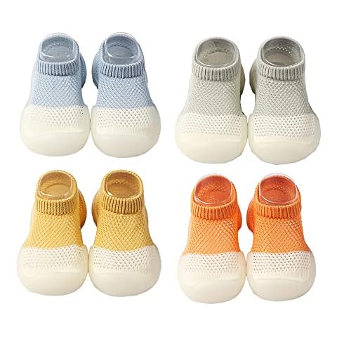 CHAYANG 4 PACK Cotton Baby Boys GirlsSock Shoes Anti Slip Infant Toddler Baby Warking Socks For Boys Girls 0-3 Years Cover