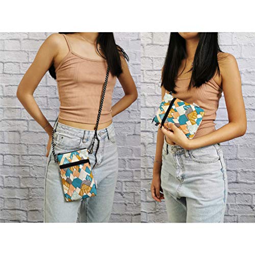Image of Cross Body Phone Pouch for Women, Tainada Universal Crossbody Travel Dual Zippered Wallet Purse Bag with Detachable Strap for iPhone Xs Max, XR, Samsung S10+, S9+ Note 9