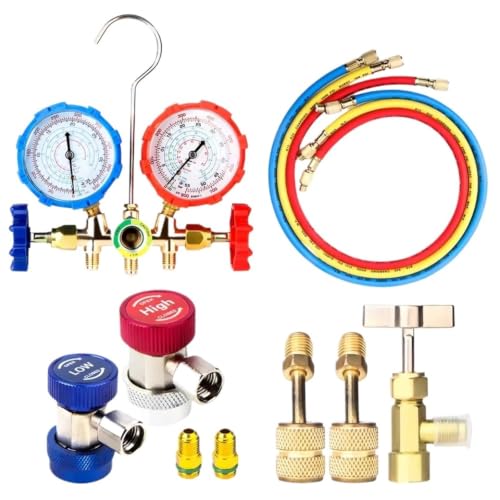 Manómetros de diagnóstico de CA Pro de 3 vías con manguera completa Set 5 para climatización
