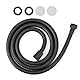 Natudeco Duschschlauch 1,5m Edelstahl Universal Brauseschlauch mit extra Knickschutz Schwarz matt flexibler Brauseschlauch, Handbrause, Schlaucharmaturen