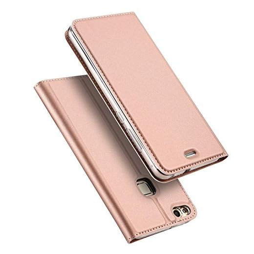 Verco mobilfodral för Huawei P9 Lite, Premium bokväska flip fodral för Huawei P9 Lite skal plånboksfodral pu läderväska [integrerad magnet], Rosa
