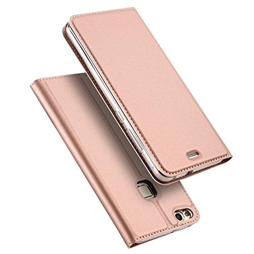 Verco Huawei P9 Lite Cover, Custodia a Libro Pelle PU per Huawei P9 Lite Case Booklet Protettiva [magnetica integrata], Rosa