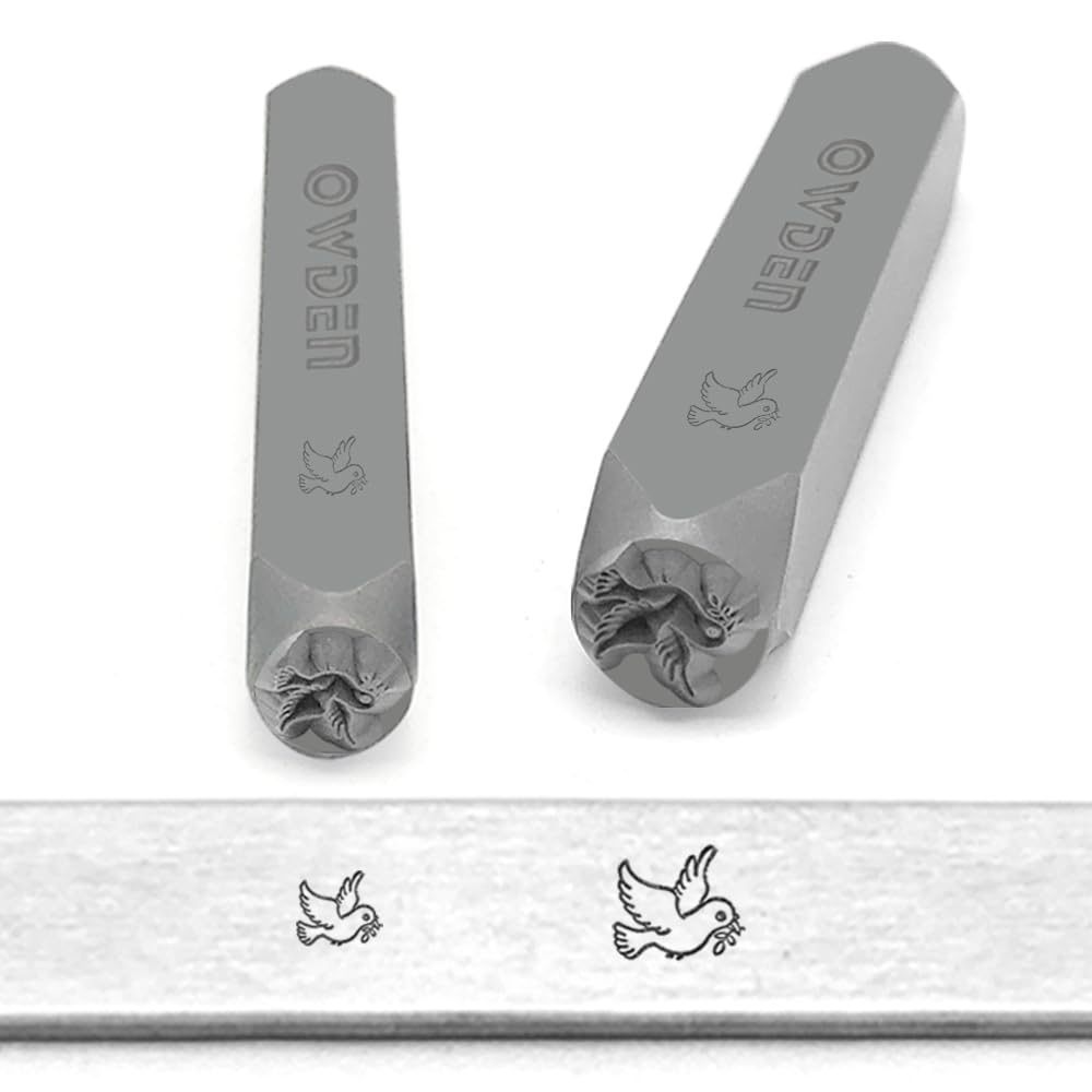 2 Sizes Metal Design Stamps Kit for Jewelry DIY Stamping Making. (Dove)