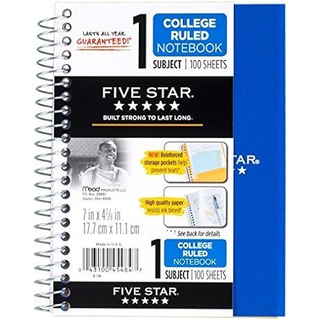 Mead Five Star Notebook 5x7 in a Mega 6-Pack