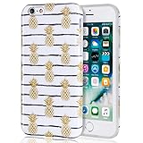 iPhone 6 6s Case for Girls Gold Pineapple, Best Protective Cute Girls Women Clear White Slim...