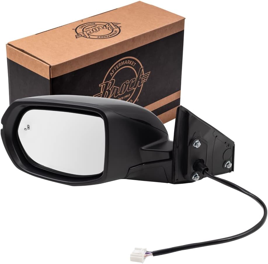 Brock Aftemarket Replacement Driver Left Power Mirror Paint to Match Black with Heat-Signal-Blind Spot Detection Compatible with 2017-2022 Honda CR-V EX/EX-L/Touring/Black Edition