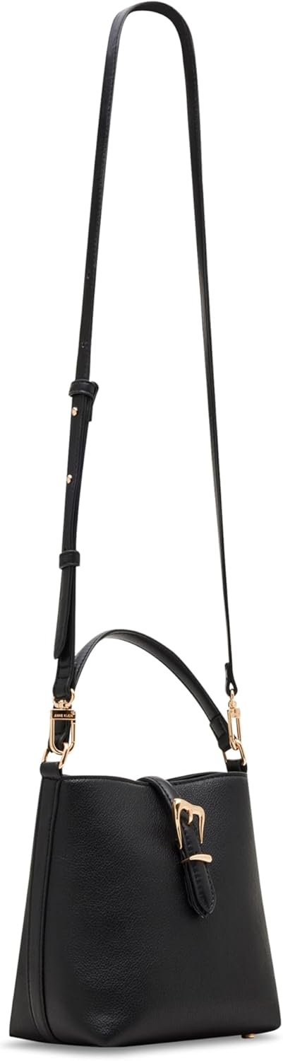 Anne Klein womens Anne Klein Sculpted Buckle Bucket Bag - Image 5