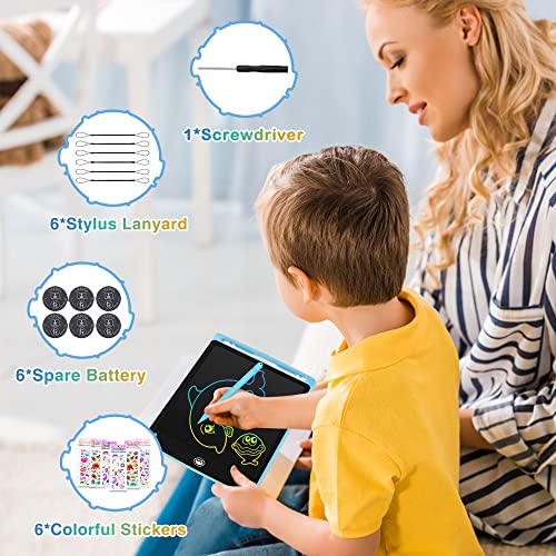 6 Pack Lcd Writing Tablet, 8.5 Inch Writing Tablet For Kids, Colorful Screen Doodle Board Drawing Tablet, Learning Educational Toys For Girls Boys, Pink*2+Blue*2+Black*2 #TOP1