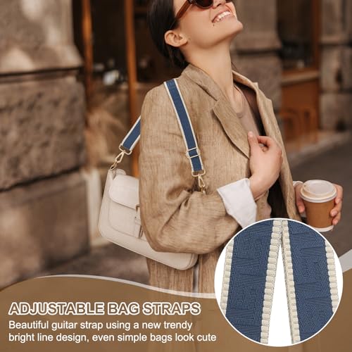 Image of PATIKIL Purse Strap, Adjustable Crossbody Bag Straps Wide Shoulder Strap Universal Replacement Shoulder Bag Belt for Women's Handbags Canvas Satchels Bag Backpack, Dark Blue