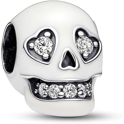 Sparkling Skull Halloween Charms Compatible for Pandora Bracelets and Necklaces Jew...