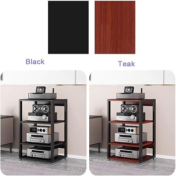 Audio Component Rack Heavy Duty AV Media Stand HiFi Amplifier Rack - 90cm High - Stereo Receiver Record Player Display Stand, 5 Tier