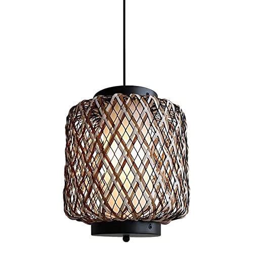 Lanterne suspension rotin E27 luminaire étanche de plafond