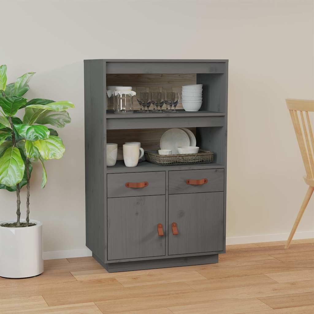 Meuble de rangement & buffet gris : le charme intemporel du bois massif dans votre salon