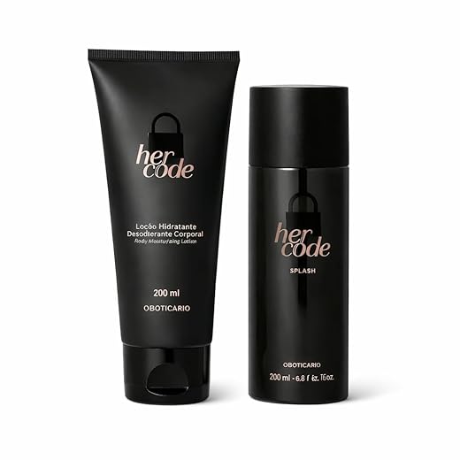 Kit Her Code: Body Splash 200ml + Loção Hidratante 200ml