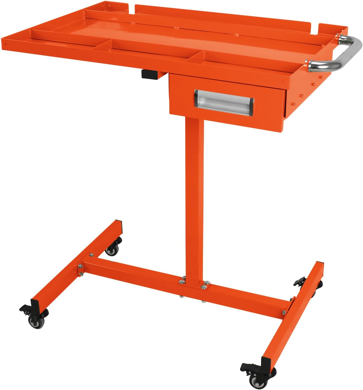 Rolling Tool Tray with Wheels,29×20×34in Tear Down Work Table with Drawers,220lbs Capacity Mechanics Rolling Work Table for Garage, Shop, DIY (Black)