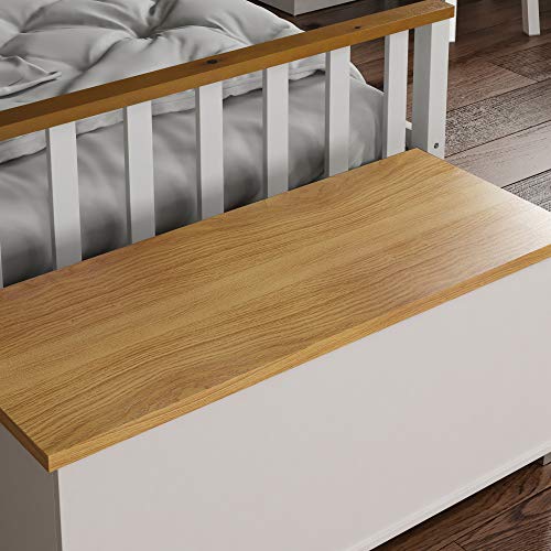 Vida Designs Arlington Otomana de Almacenamiento, baúl de Madera con Tapa, Asiento, Taburete, Banco de Ventana, Mantas, Ropa de Cama, Caja de Juguetes, reposapiés, Color Blanco