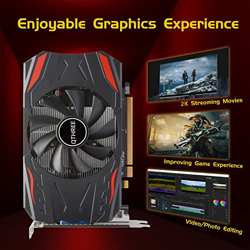 Qthree Radeon Hd 7670 Graphics Card,2Gb,128 Bit,Ddr3,Hdmi,Vga,Dvi,650Mhz Core Frequency Video Card For Pc,Computer Gpu,Pci Express X16,Directx 11,Plug & Play #TOP5