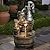 SKYFIRE 25.5” H Barrel Water Fountain with Pump - 5-Tiered Cascading Outdoor Water Feature with LED Lights for Garden, Patio, Yard, House, Home Decor, Rustic Style Outdoor Fountains Clearance