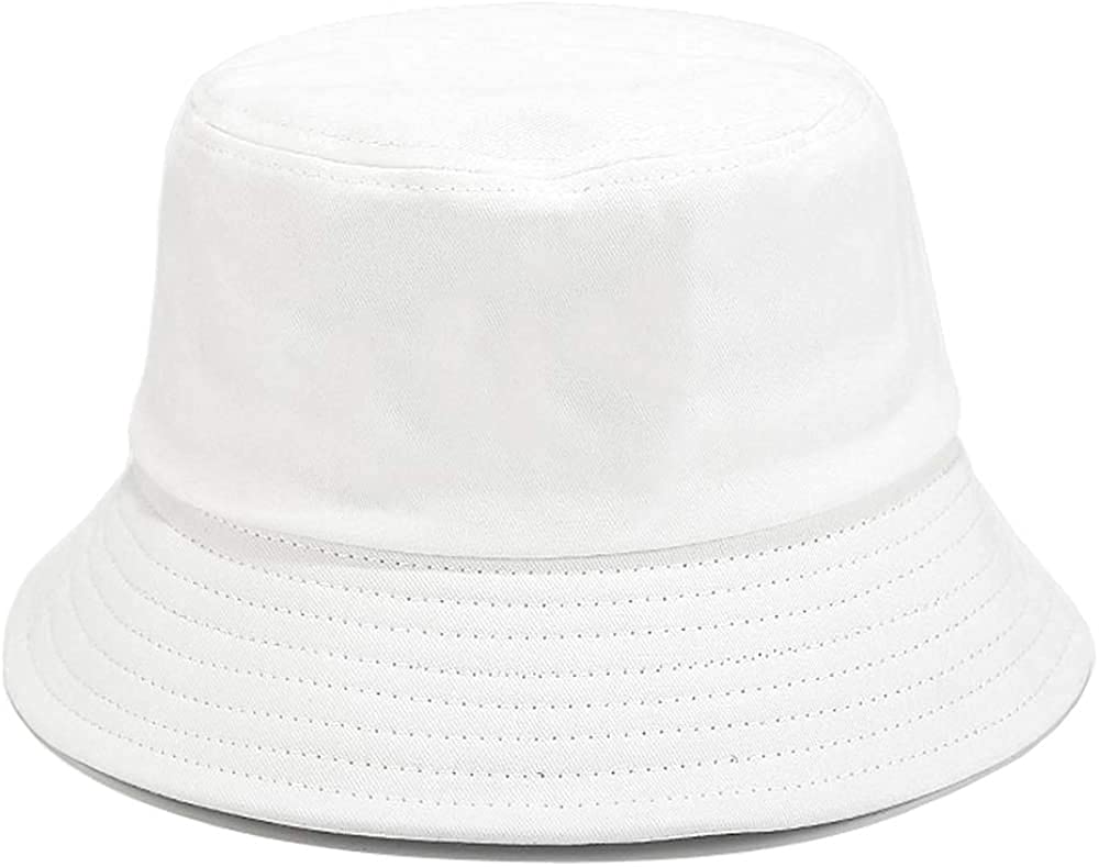 Dreshow Women's 36-White Summer Outdoor Foldable Fisherman Wide Brim Bucket Hat Beach Sun Hat For Men