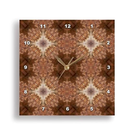 3dRose, Rusted Metal Kaleidoscope Abstract., 10x10 Wall Clock