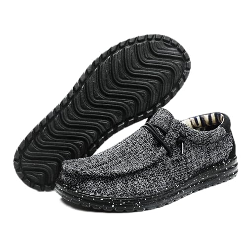 Bella Bays Men Loafers Comfy Casual Moccasins Smart Stylish Slip on Driving Walking Outdoor Shoes Wide Fit Black UK 9