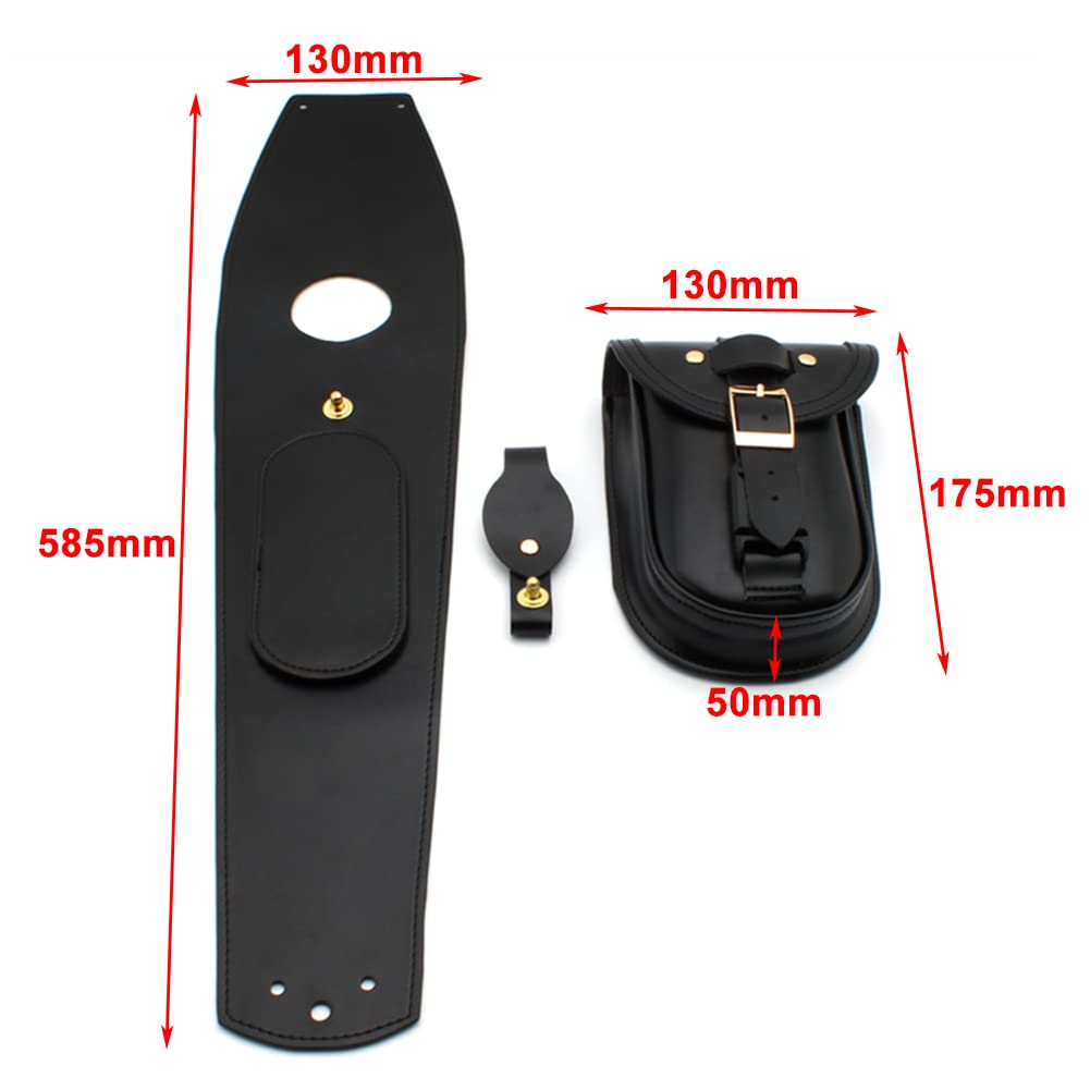 Cninba13 Motorcycle PU Leather Fuel Gas Tank Bag Dash Console Center Pouch Black Bag for BMW R 18, R 18 Classic