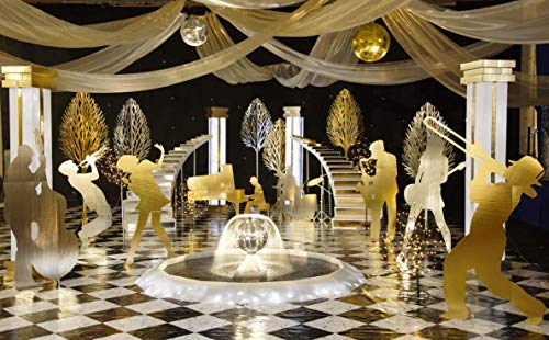 Black Sax And Bass Players Life Size Cardboard Standup #TOP4