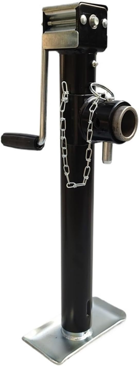 Trailer Jack Side Wind 5000 Lbs Pipe Mount Swivel Legs Stabilizer Jacks Parts Camper Caravan Accessories for Trailers, Boats, Campers,Black-Fixed Handle