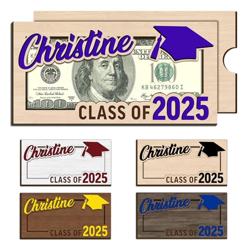 Personalized Graduation Money Holder Custom Wooden Graduation Card Box Cash Holder Envelope Class of 2025 Senior Money Gift for Graduates