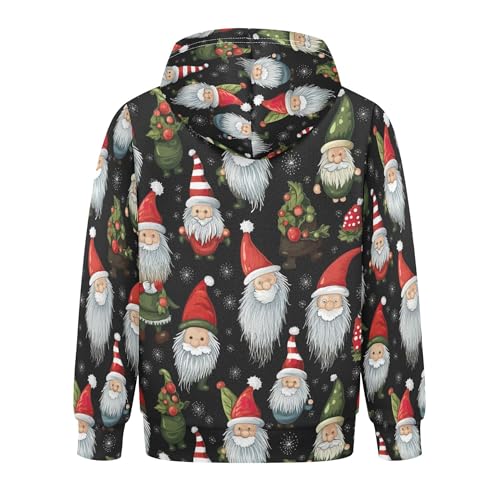 Kids Hoodies Sweaters Christmas Xmas Gnome Dwarfs Hooded Sweatshirts with Big Pockets for Boys Girls B04004492